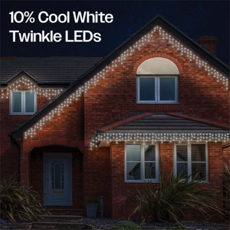 Image of Eagle Connect Icicle Lights White Rubber 60/40/20 Drop 10% 5M Cool White