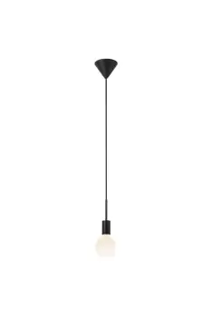 Image of Paco Slim Pendant Ceiling Light Black E27