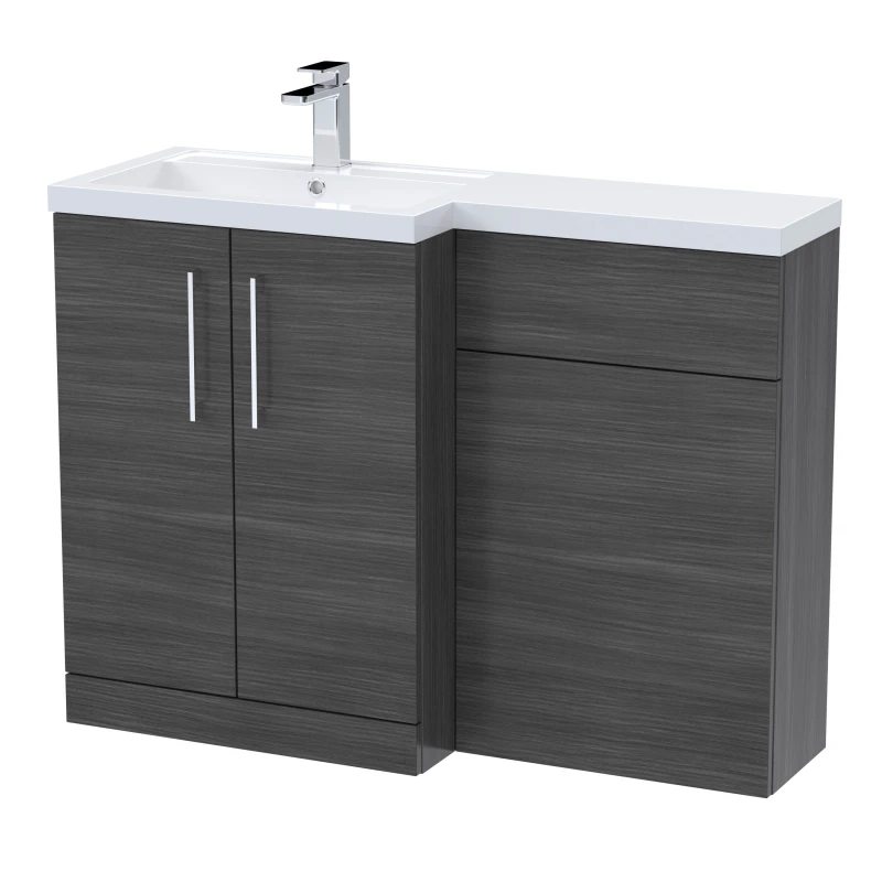 Image of Balterley Vanity Basin and WC Unit Left Hand Anthracite 1100mm x 390mm Grey