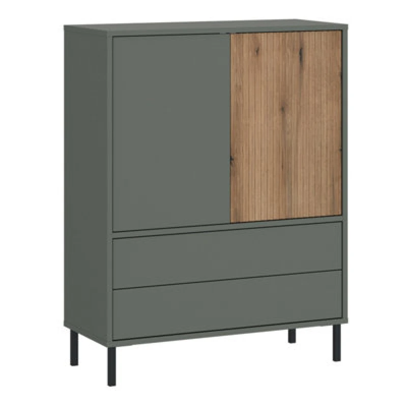 Image of Furniture To Go Darwin Sideboard 2 Door 2 Drawer In Green/oak
