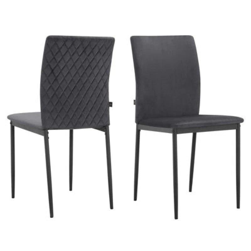 Image of Dorel Dining Chair In Velvet Anthracite 2 Pack, Grey 914653UK