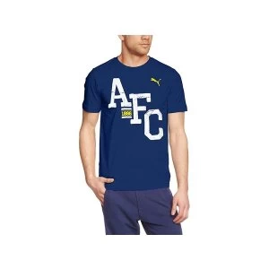 Image of Arsenal Puma AFC T Shirt Navy Small
