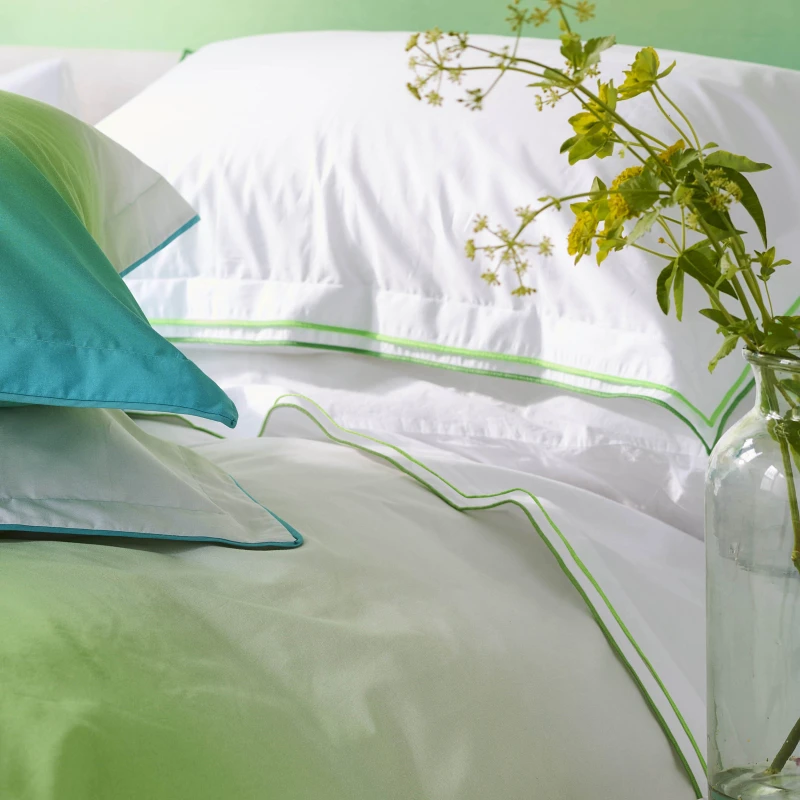 Image of Designers Guild Astor Flat Sheet Emerald Green