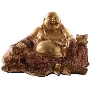 Image of Hand on Sack Chinese Buddha Figurine