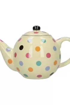 Image of Globe Teapot, Ivory/Multi-Spot, Six Cup - 1.2 Litres, Boxed