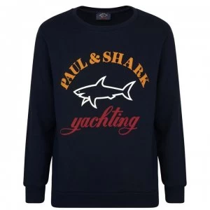 Image of Paul And Shark Junior Boys Logo Sweatshirt - Navy