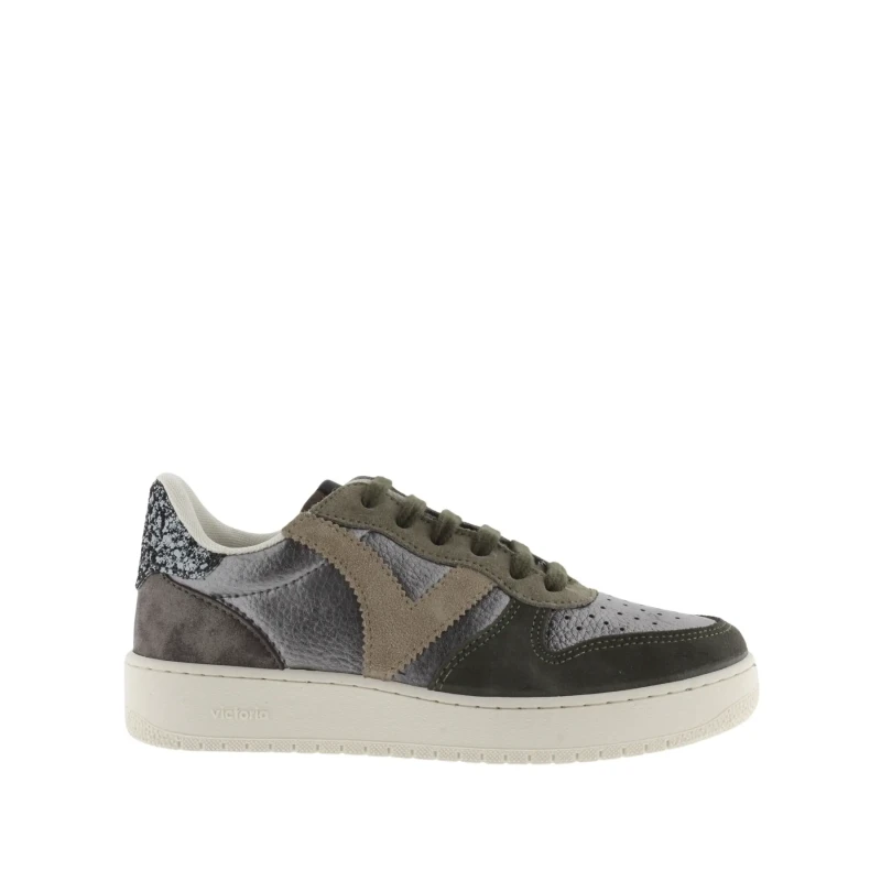 Image of Victoria Metallic and suede womens sneakers Victoria Madrid Vert Female 39
