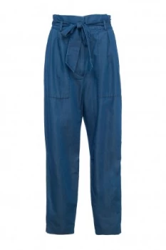 Image of French Connection Ary Tencel Paperbag Waist Trousers Indigo