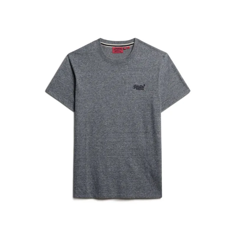 Image of Superdry Essential Logo EMB T-Shirt Eclipse Navy/Grey Marl Feeder S