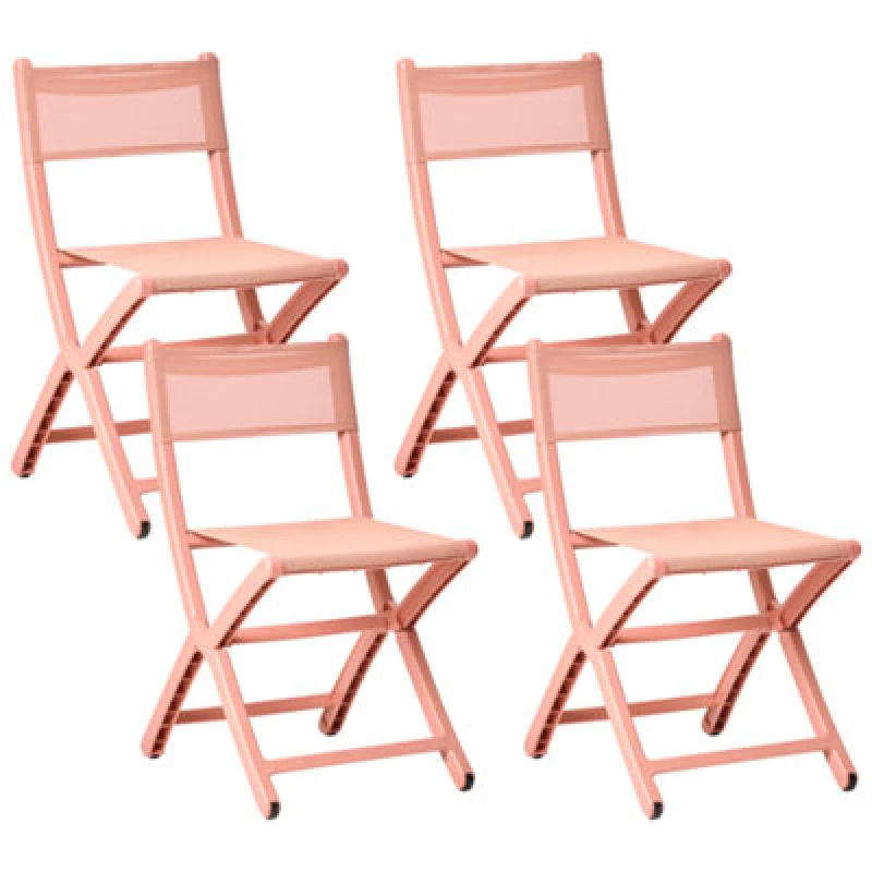 Image of Beliani Set Of 4 Garden Chairs Talca Folding Coral