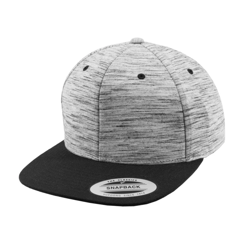 Image of Flexfit by Yupoong Mens Stripes Melange Crown Snapback Cap in Black Male One Size