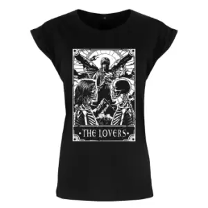 Image of Deadly Tarot Womens/Ladies The Lovers T-Shirt (M) (Black)