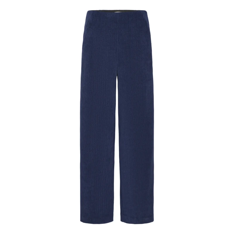 Image of Ichi Womens Trousers Ichi Kate Corduroy Bleu Female S