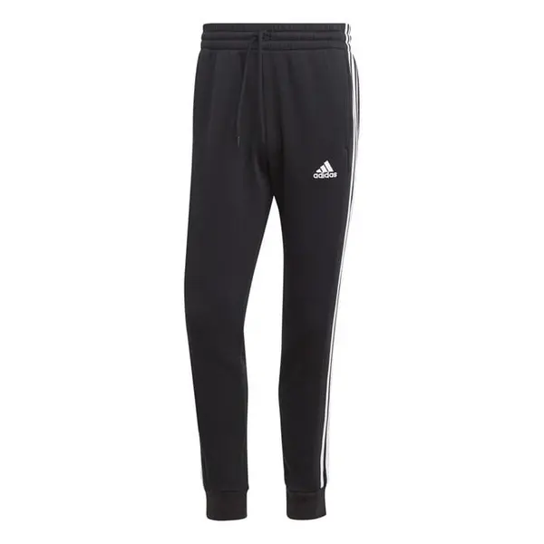 Image of adidas Essentials Fleece Tapered Cuff 3-Stripes Joggers M - Black S