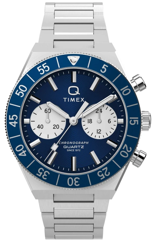 Image of Timex TW2Y55900 Q Timex Continental Chronograph (40mm) Blue Watch