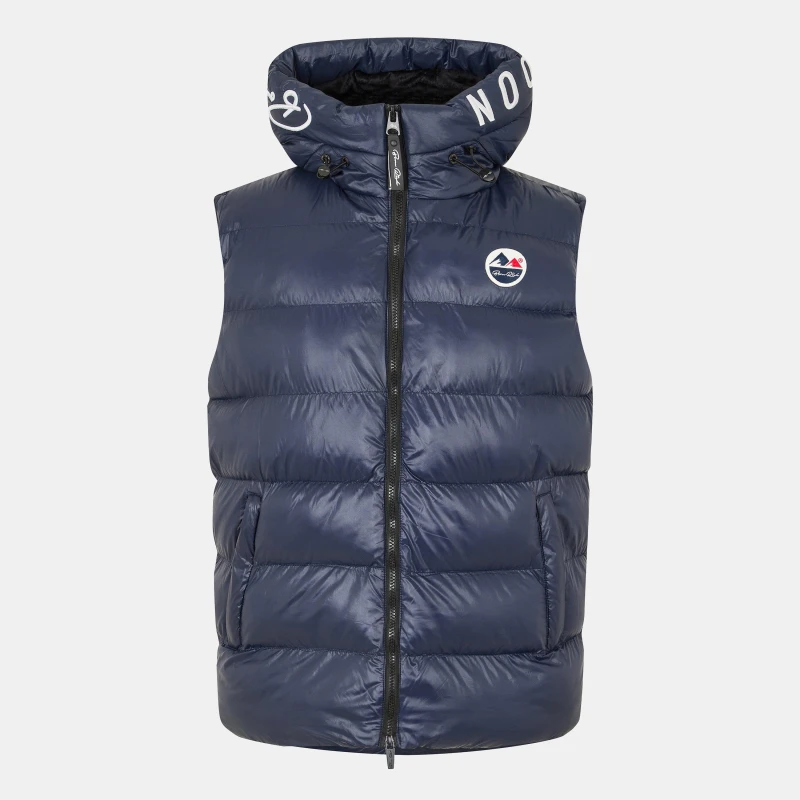 Image of Born Rich Mens Karnos Hooded Gilet Dark Navy male Small