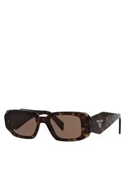 Image of Prada Rectangle Acetate Sunglasses - Tortoise