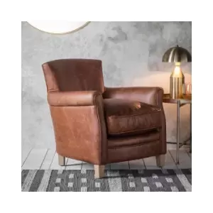 Image of Leather Armchair in Brown - Caspian House