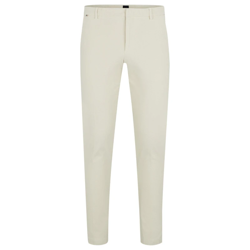Image of Boss Mens Kaito1 Straight Leg Trousers Open White male 30W R