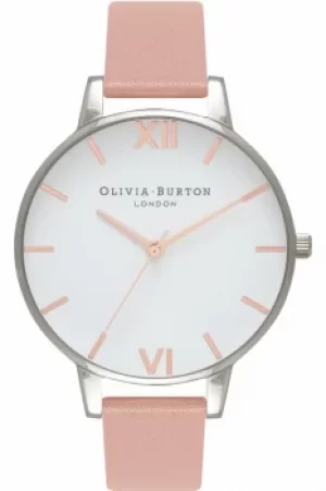 Image of Ladies Olivia Burton White Dial Big Dial Watch OB16BDW26