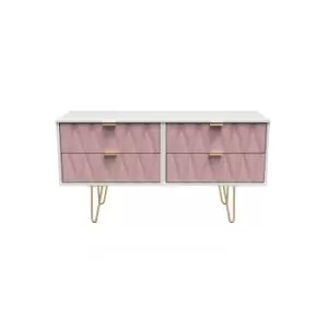 Image of Welcome Furniture Copenhagagen 4 Drawer Bed Box - Kobe Pink and White