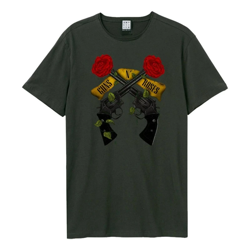 Image of Amplified Amplified Men Shooting Guns N Roses T-Shirt in Charcoal Size: Small Charcoal S Male 5063470015467
