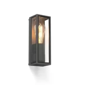 Image of Tamashi Outdoor Box Wall Lamp Dark Grey 1x E27 IP65