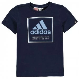 Image of adidas Roots QT T Shirt Junior Boys - Navy/Wht/Blue