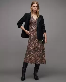 Image of AllSaints Drea Anita Frill Midi Dress