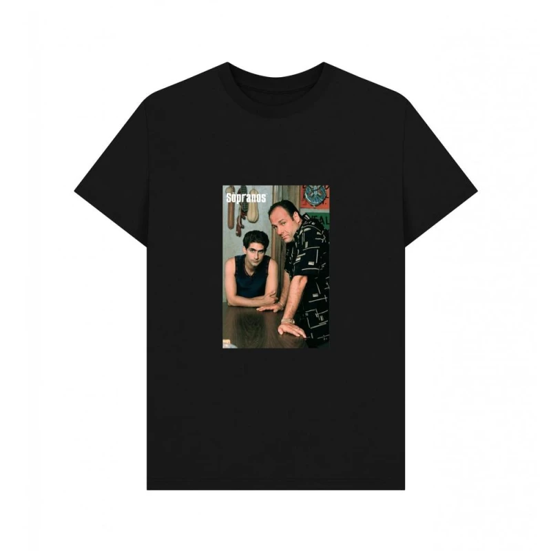 Image of The Sopranos Mens Tony & Christopher T-Shirt in Black Size: Small Black Male S