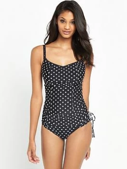 Image of Panache Anya Polka Dot Balconette Tankini Top - Black/White, Size 32E, Women