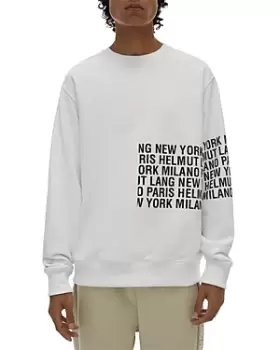 Image of Helmut Lang Box Logo Crewneck, White, Male, Crewnecks, L09HM511