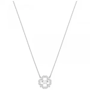 Image of Ladies Swarovski Silver Plated Sparkling Dance Flower Necklace