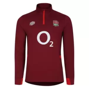 Image of Umbro England Rugby Mid Layer Top 2023 2024 Adults - Red