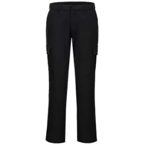 Image of Portwest Mens Stretch Slim Cargo Trousers (40R) (Black)