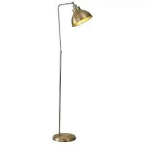Image of Luminosa Carmel Adjustable Floor Lamp, E27, Satin Nickel, Antique Brass, Gold
