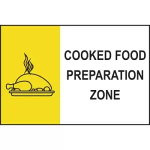 Image of Cooked Food Preparation Zone Sign