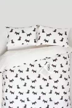 Image of Scottie Dog Digitally Printed Cotton Duvet Cover Set