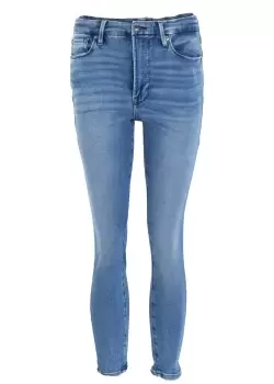 Image of Good American Womens Good Waist Crop With Split Pockets In Indigo