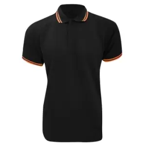 Image of Kustom Kit Mens Tipped PiquA Short Sleeve Polo Shirt (XL) (Black/Orange)