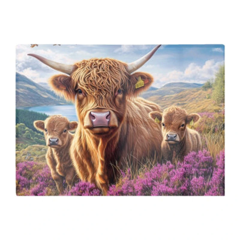 Image of Warren Reed Designer Highland Cow Family Chopping Board