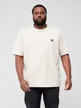 Image of Tommy Jeans Big & Tall Tommy XS Badge T-Shirt - Beige, Beige, Size 4XL, Men