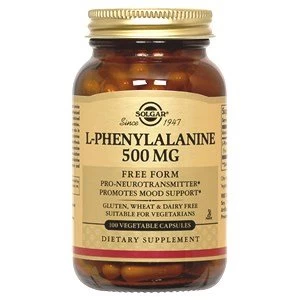 Image of Solgar L Phenylalanine 500 mg Vegetable Capsules 50 Vegicaps