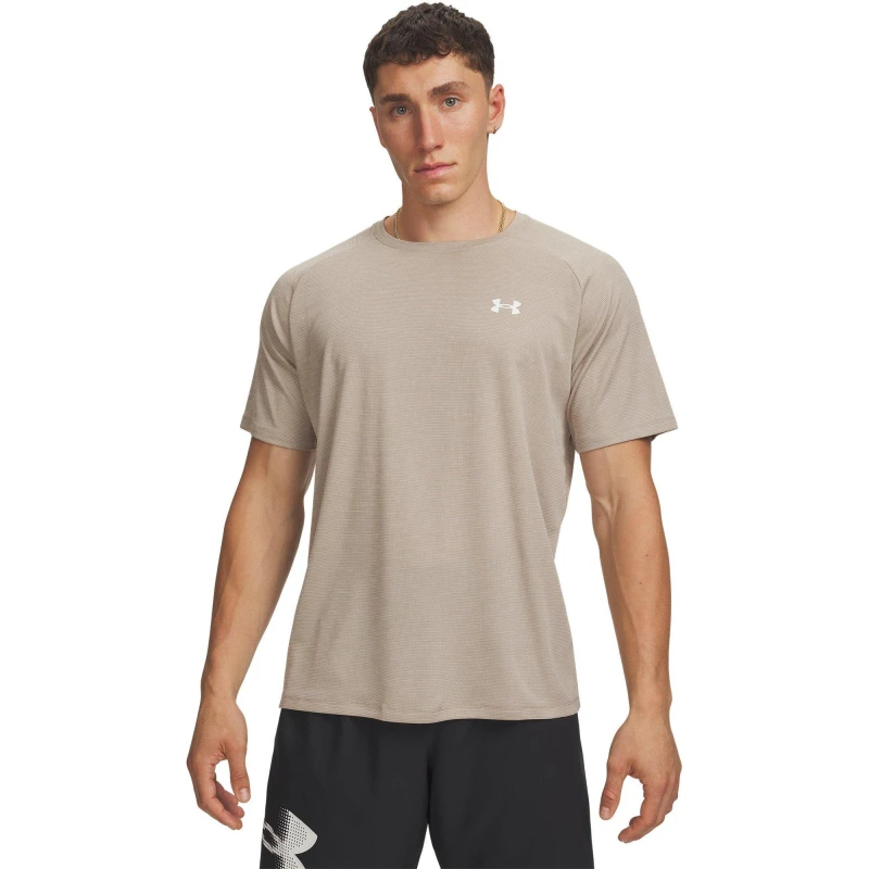 Image of Under Armour Tech 2.0 Short Sleeve T-Shirt Mens Timberwolf/Blk male XS