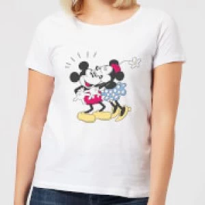 Image of Disney Mickey Mouse Minnie Kiss Womens T-Shirt - White