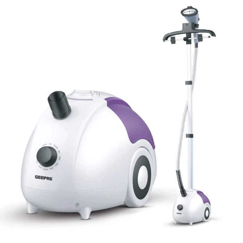 Image of Geepas 2000W Upright Garment Steamer Vertical Steamer for garment, 1.8L Water Tank - 11 Stem Setting Purple