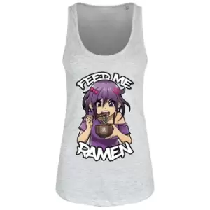 Image of Grindstore Womens/Ladies Feed Me Ramen Vest Top (S) (Grey)