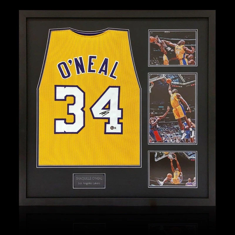 Image of The Fan Cave Shaquille ONeal Signed Los Angeles Lakers Jersey Yellow unisex 820mm x 82