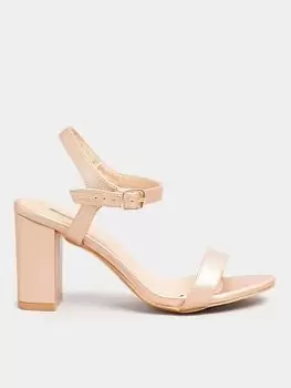 Image of Yours Extra Wide Fit Block Heel Sandal - Gold, Size Eee, Women