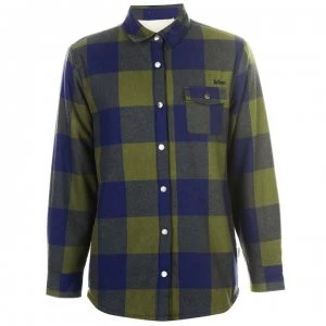 Image of Lee Cooper Lined Flannel Shirt Mens - Green/Navy